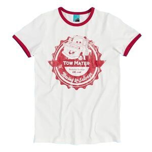 Cars Unisex Adult Towing And Salvage Tow Mater Ringer T-Shirt / White